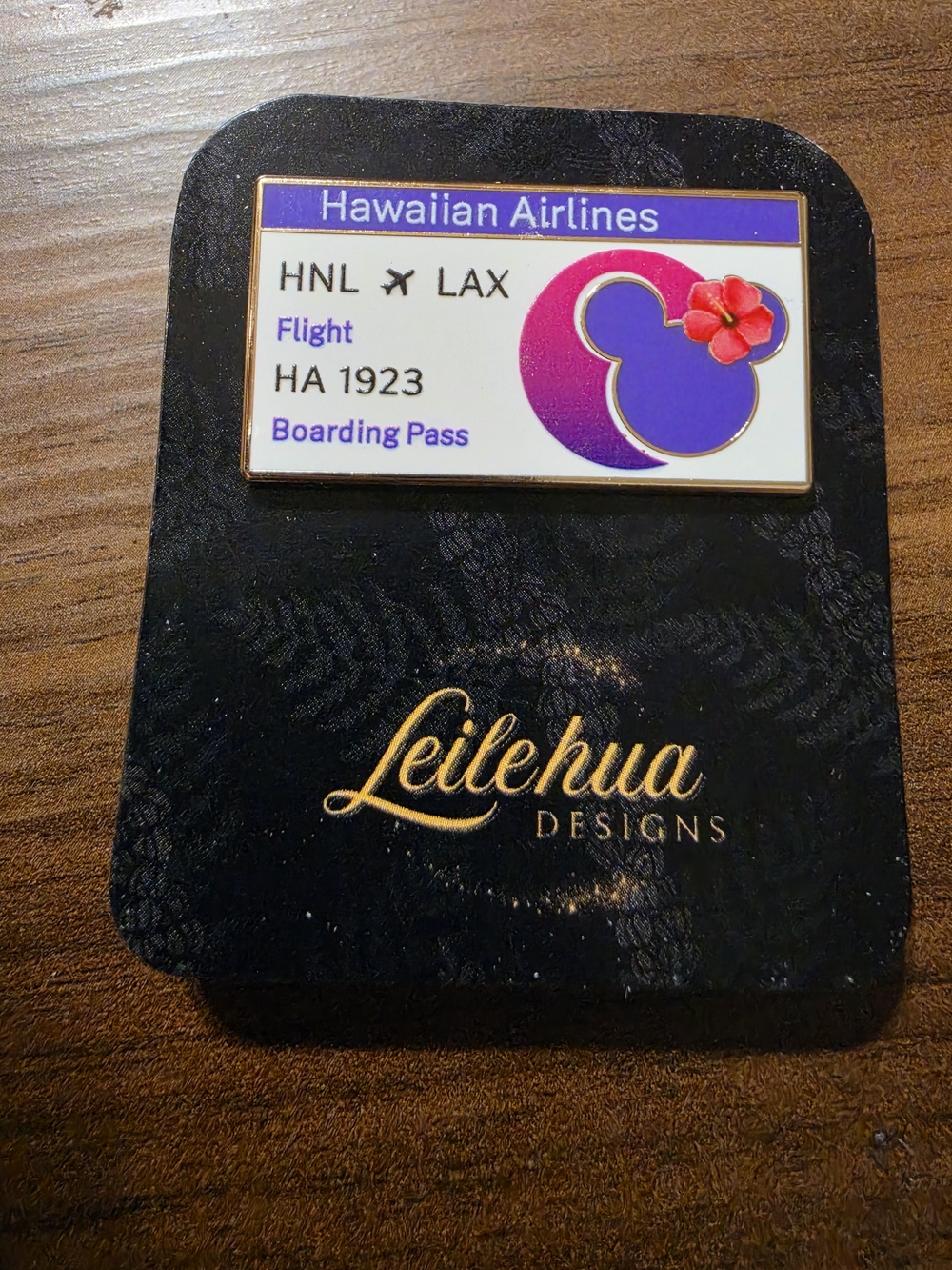 Hawaiian Airlines HNL → LAX Boarding Pass Enamel Pin - Mini Mouse